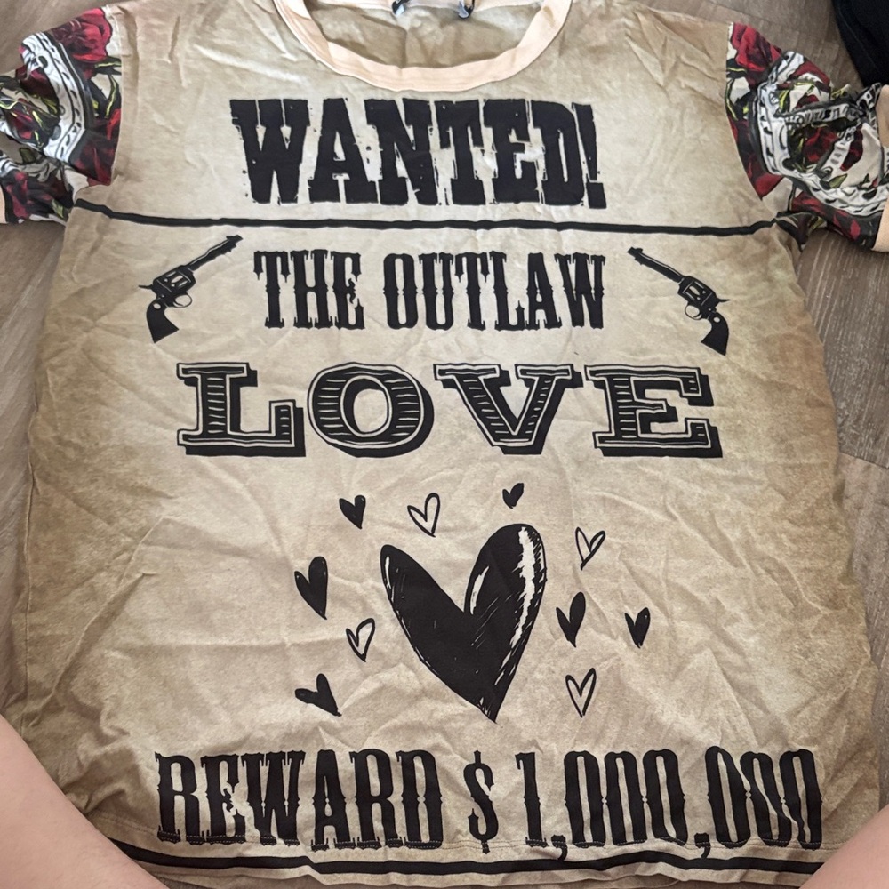 Dolce & Gabbana Tan 'Wanted The Outlaw Love' Kids Tee